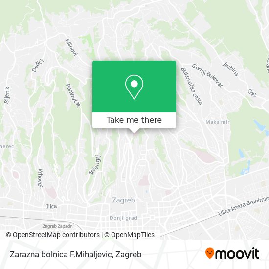 Zarazna bolnica F.Mihaljevic map