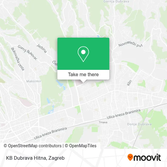 KB Dubrava Hitna map