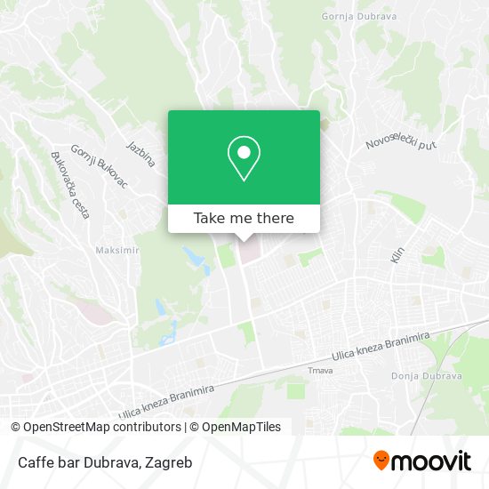 Caffe bar Dubrava map