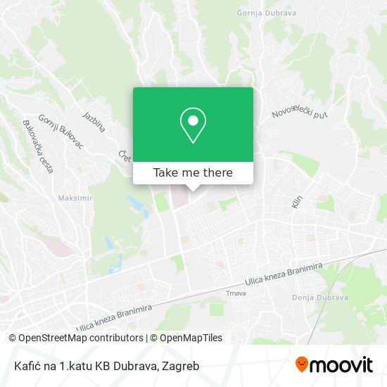 Kafić na 1.katu KB Dubrava map