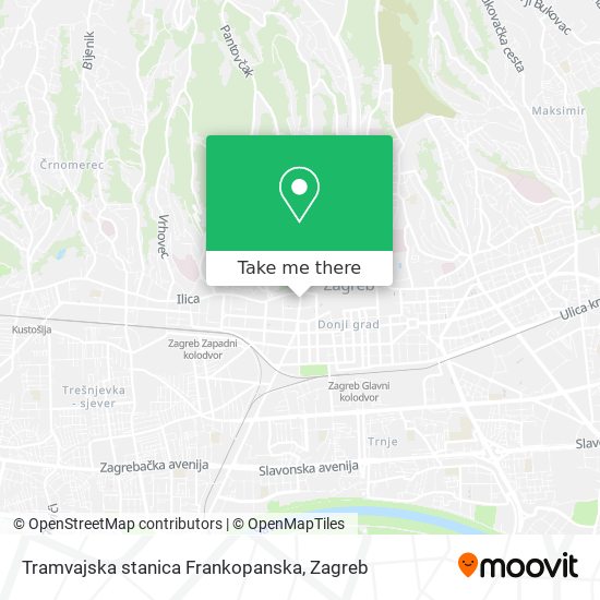 Tramvajska stanica Frankopanska map