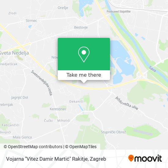 Vojarna "Vitez Damir Martić" Rakitje map