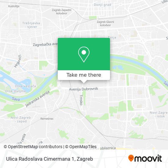 Ulica Radoslava Cimermana 1 map