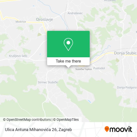 Ulica Antuna Mihanovića 26 map