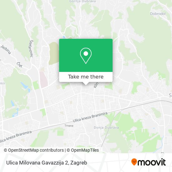 Ulica Milovana Gavazzija 2 map