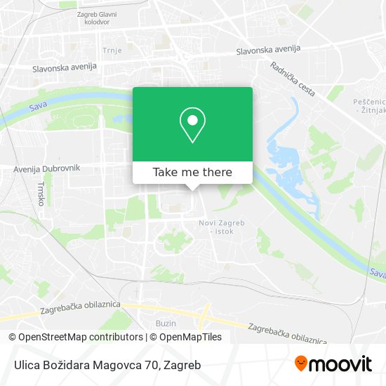 Ulica Božidara Magovca 70 map