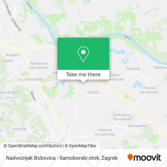 Nadvoznjak Bobovica - Samoborski otok map