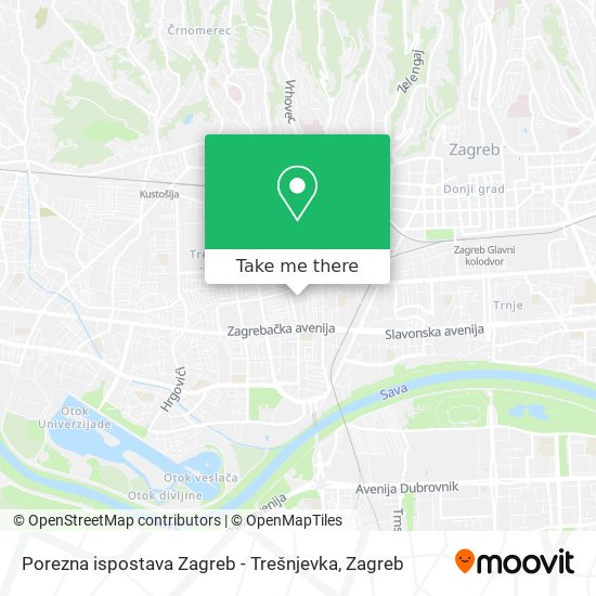 Porezna ispostava Zagreb - Trešnjevka map