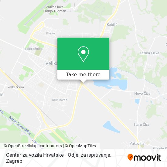 Centar za vozila Hrvatske - Odjel za ispitivanje map