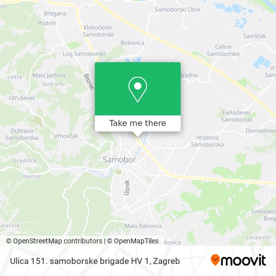 Ulica 151. samoborske brigade HV 1 map