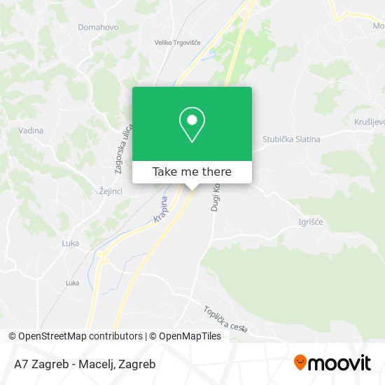A7 Zagreb - Macelj map