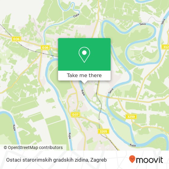 Ostaci starorimskih gradskih zidina map