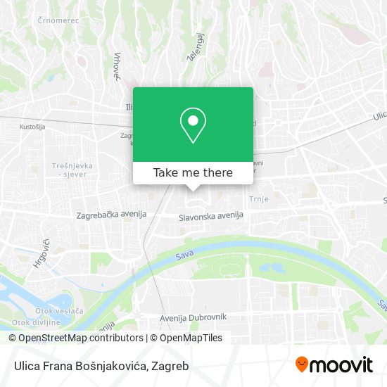 Ulica Frana Bošnjakovića map