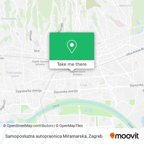 Samoposluzna autopraonica Miramarska map