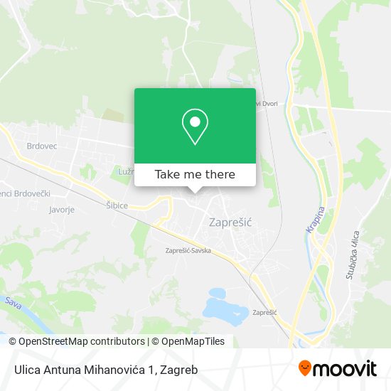 Ulica Antuna Mihanovića 1 map