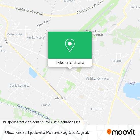 Ulica kneza Ljudevita Posavskog 55 map