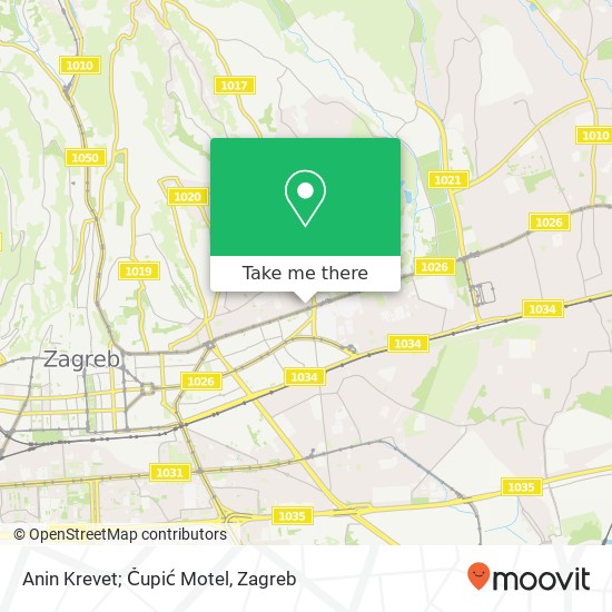 Anin Krevet; Čupić Motel map