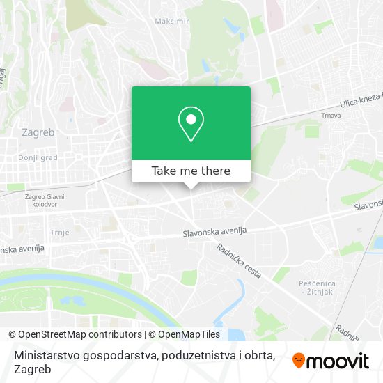 Ministarstvo gospodarstva, poduzetnistva i obrta map