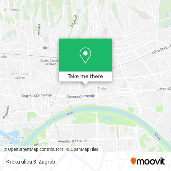 Krčka ulica 3 map
