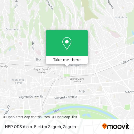 HEP ODS d.o.o. Elektra Zagreb map