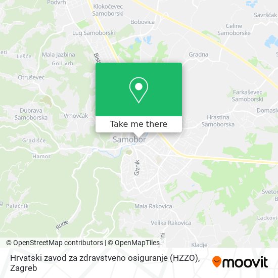 Hrvatski zavod za zdravstveno osiguranje (HZZO) map