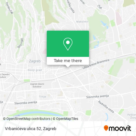Vrbanićeva ulica 52 map
