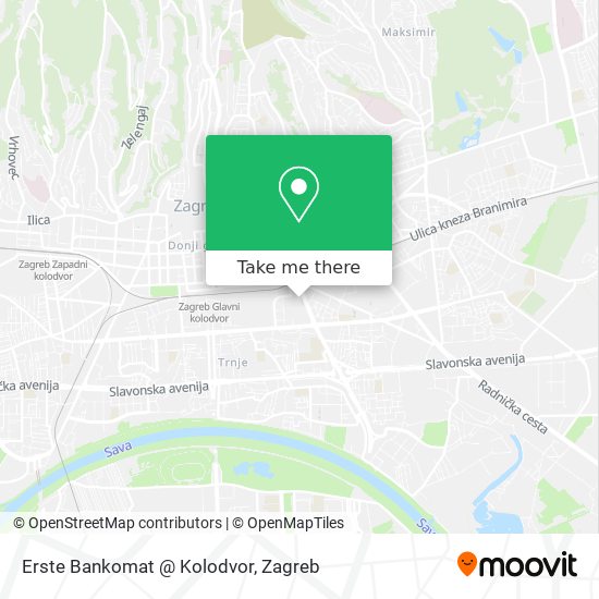 Erste Bankomat @ Kolodvor map