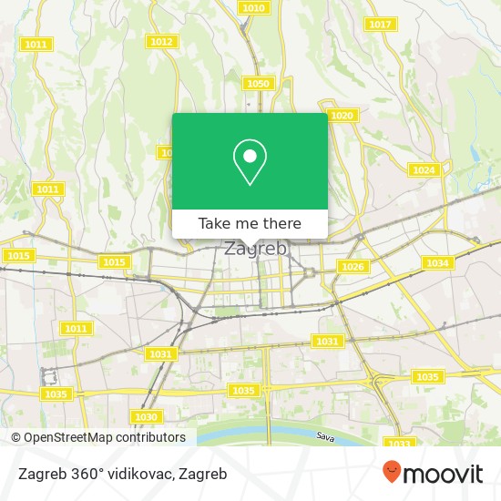 Zagreb 360° vidikovac map