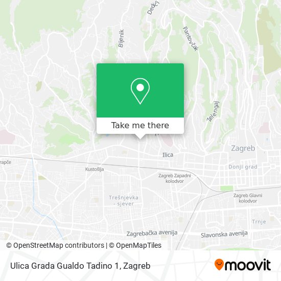 Ulica Grada Gualdo Tadino 1 map
