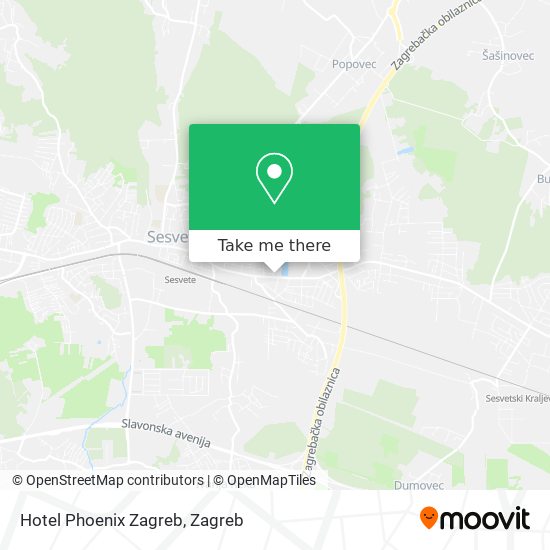 Hotel Phoenix Zagreb map