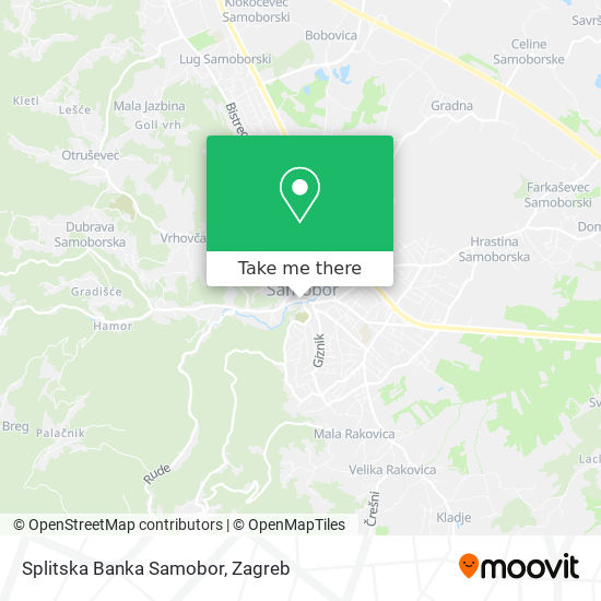 Splitska Banka Samobor map