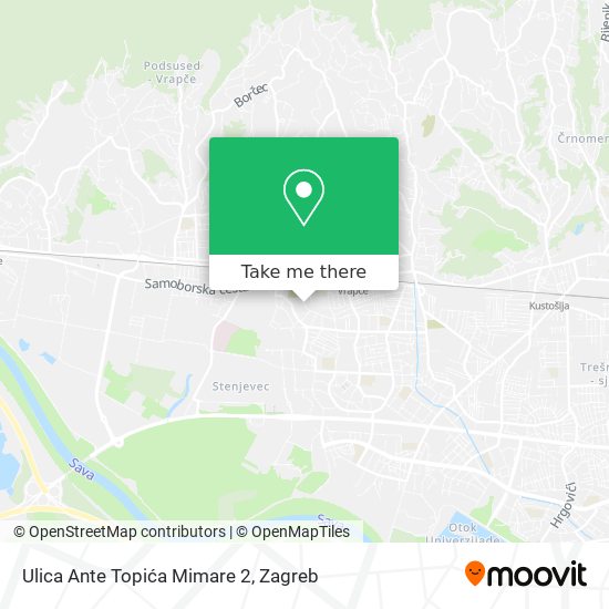 Ulica Ante Topića Mimare 2 map