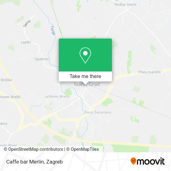 Caffe bar Merlin map