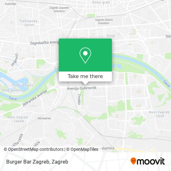 Burger Bar Zagreb map