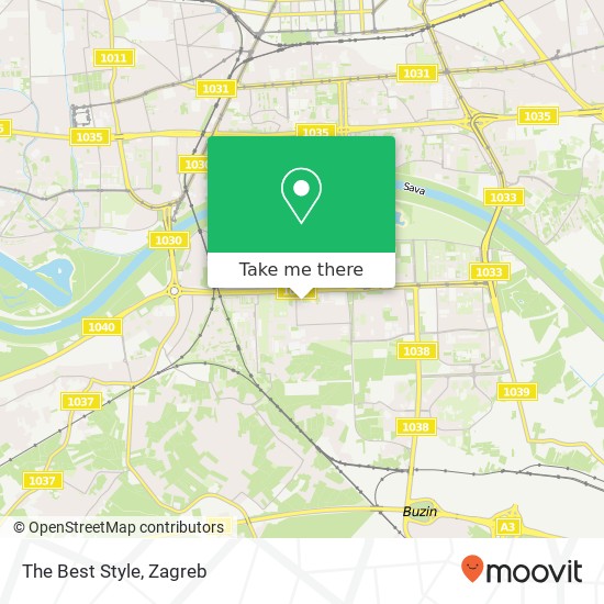 The Best Style, Prilaz Ivana Visina 10020 Zagreb map