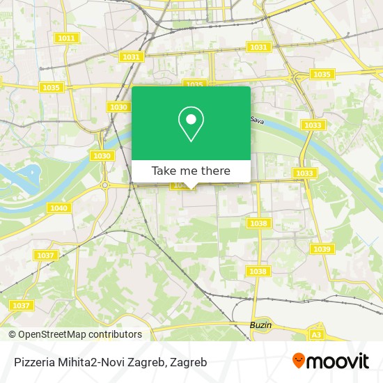 Pizzeria Mihita2-Novi Zagreb map