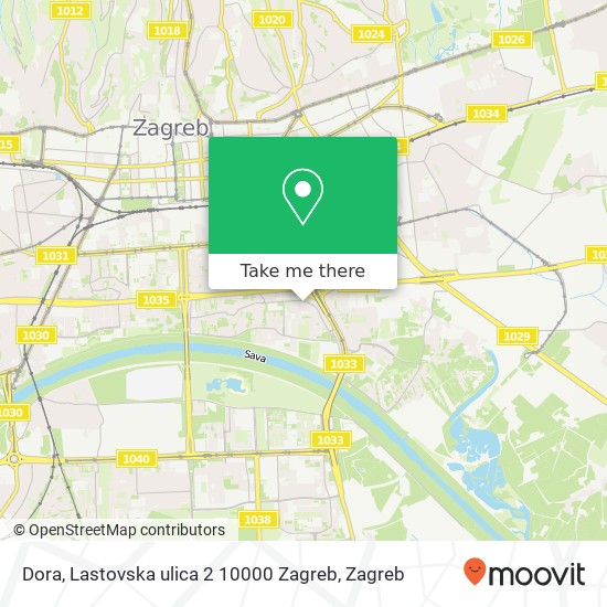 Dora, Lastovska ulica 2 10000 Zagreb map