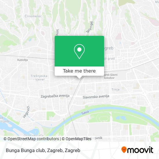 Bunga Bunga club, Zagreb map