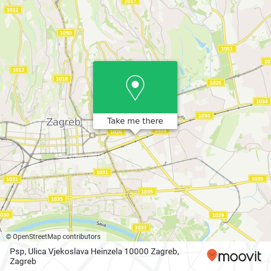Psp, Ulica Vjekoslava Heinzela 10000 Zagreb map