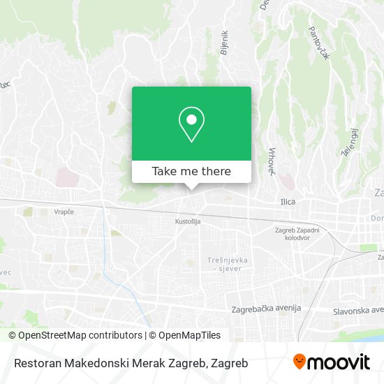 Restoran Makedonski Merak Zagreb map