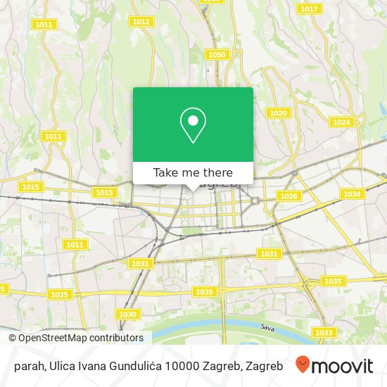 parah, Ulica Ivana Gundulića 10000 Zagreb map