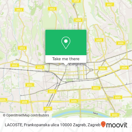 LACOSTE, Frankopanska ulica 10000 Zagreb map