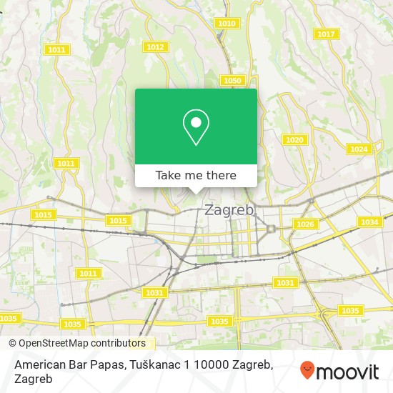 American Bar Papas, Tuškanac 1 10000 Zagreb map