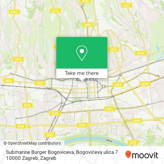 Submarine Burger Bogoviceva, Bogovićeva ulica 7 10000 Zagreb map