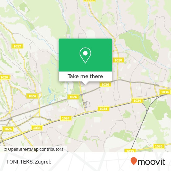 TONI-TEKS, Konjščinska ulica 10040 Zagreb map
