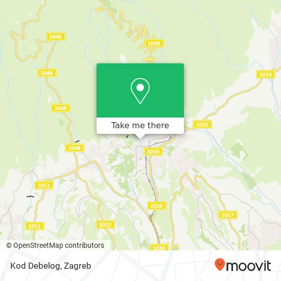 Kod Debelog, Donji Pustodol 10000 Zagreb map