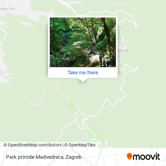 Park prirode Medvednica map