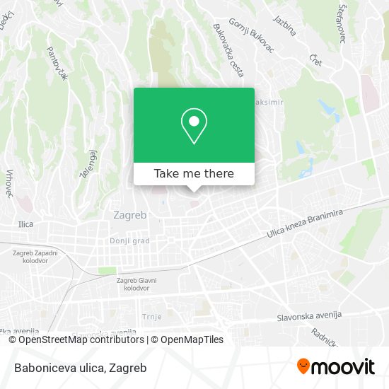 Baboniceva ulica map