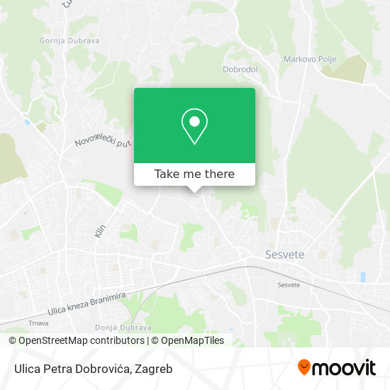 Ulica Petra Dobrovića map