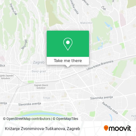 Križanje Zvonimirova-Tuškanova map